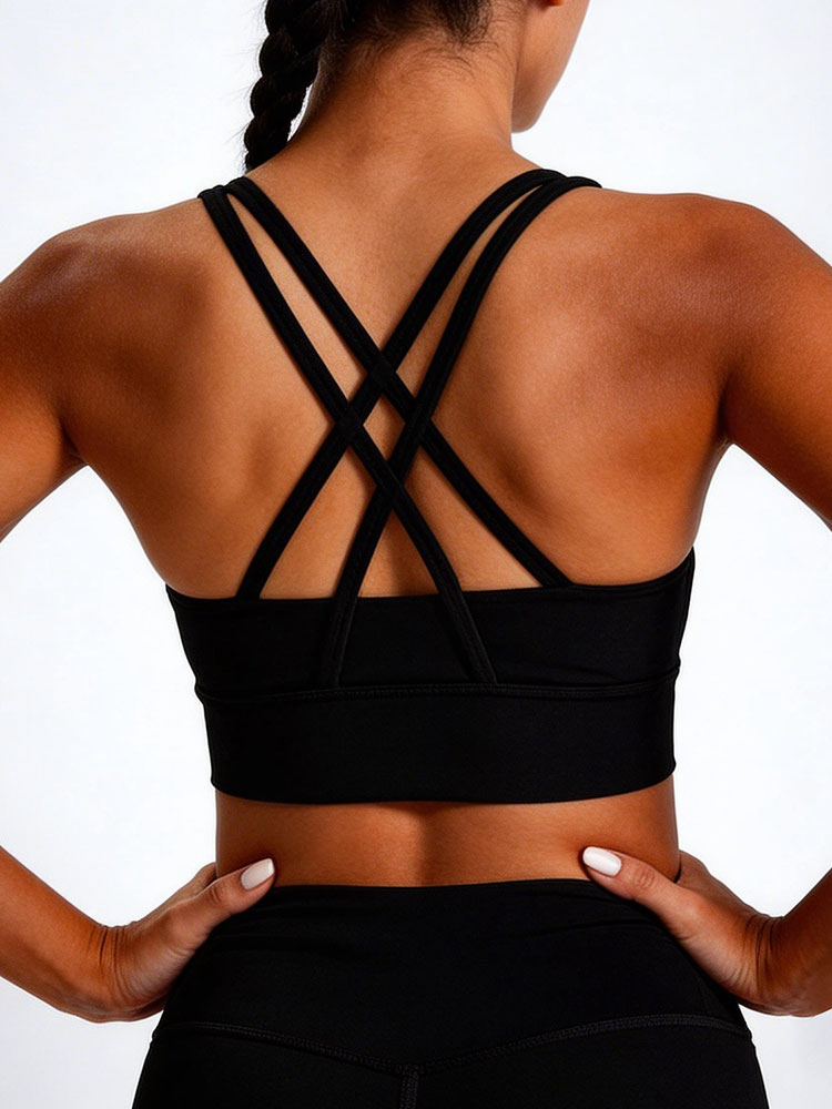 New Women's Solid Color High I - Sports Bra Racerback 评论和价格