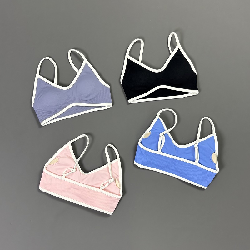Women Contrastline Yoga Bra V  - Sports Bra Racerback 评论和价格