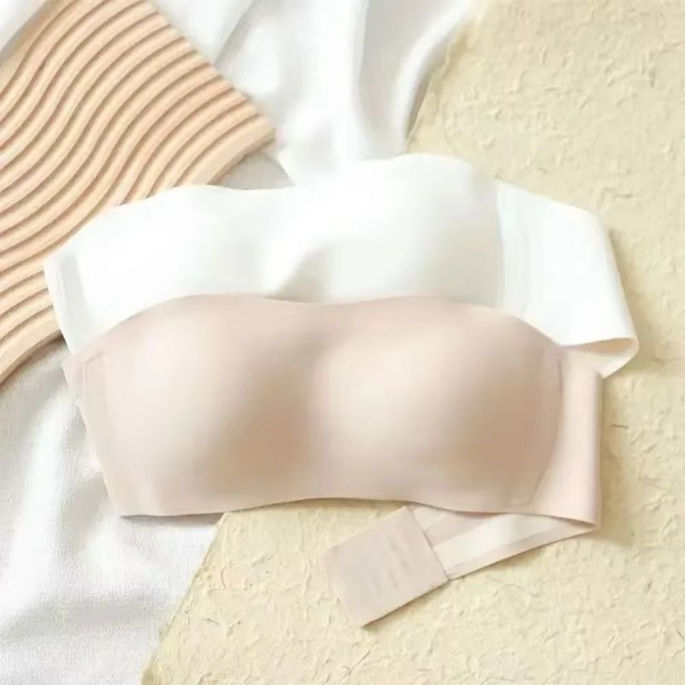 Solid Color Strapless Wrapped  - Plunge Bra Push Up 评论和价格