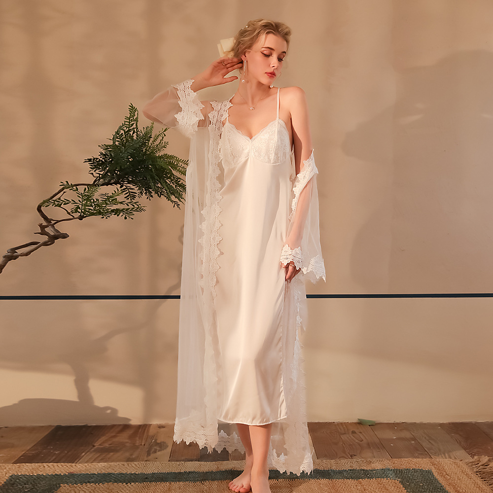 Bridal Satin Lace Robe Cami Sl - Sheer Mesh Bra 评论和价格